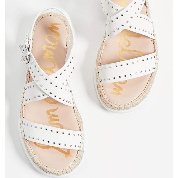 Sam Edelman Bright White Janette Criss-Cross Sandals - Picture 3 of 13